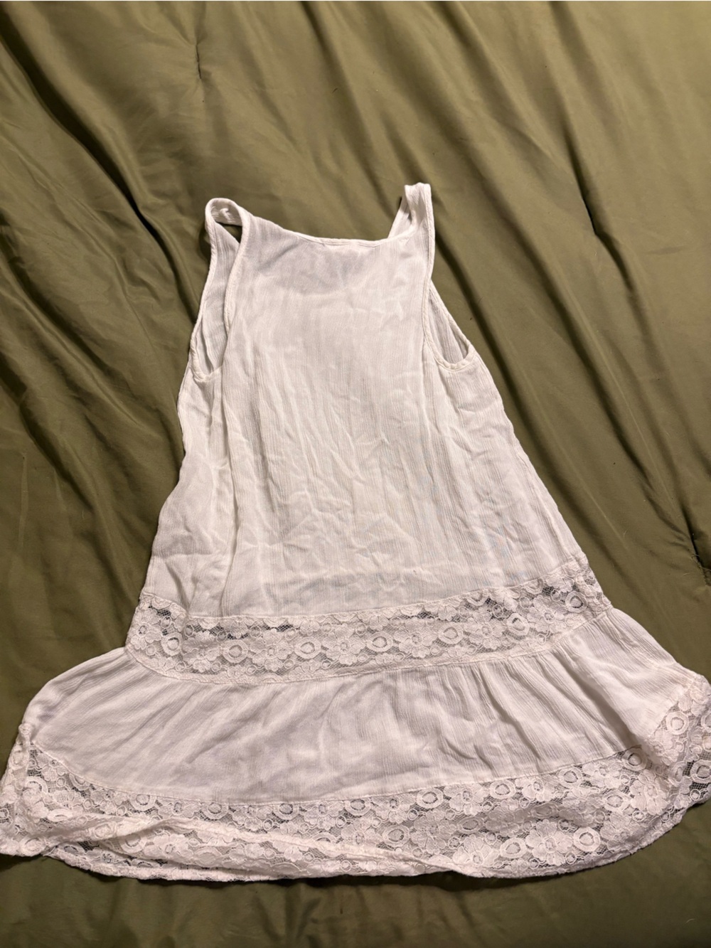 Sun & Shadow White Ribbed Lace-Trim Racerback Tunic - Picture 5 of 5